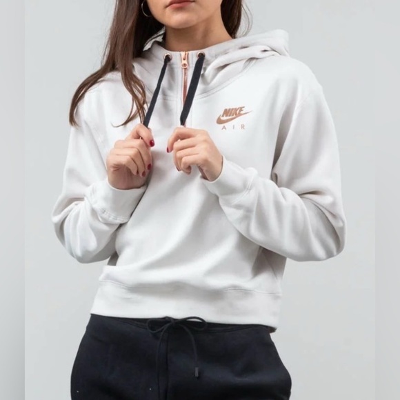 Nike Tops - Nike Cream Relaxed Fit Hoodie Sweatshirt